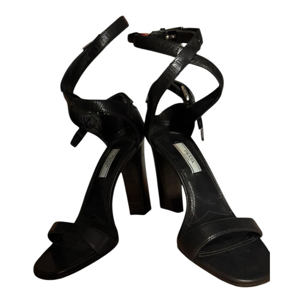 Prada Elegant Black Strappy Heels